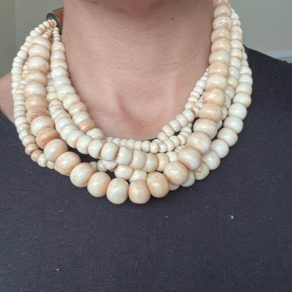 MONIES NECKLACE GERDA LYNGGAARD NECKLACE COW HORN BEAD NECLACE Vintage